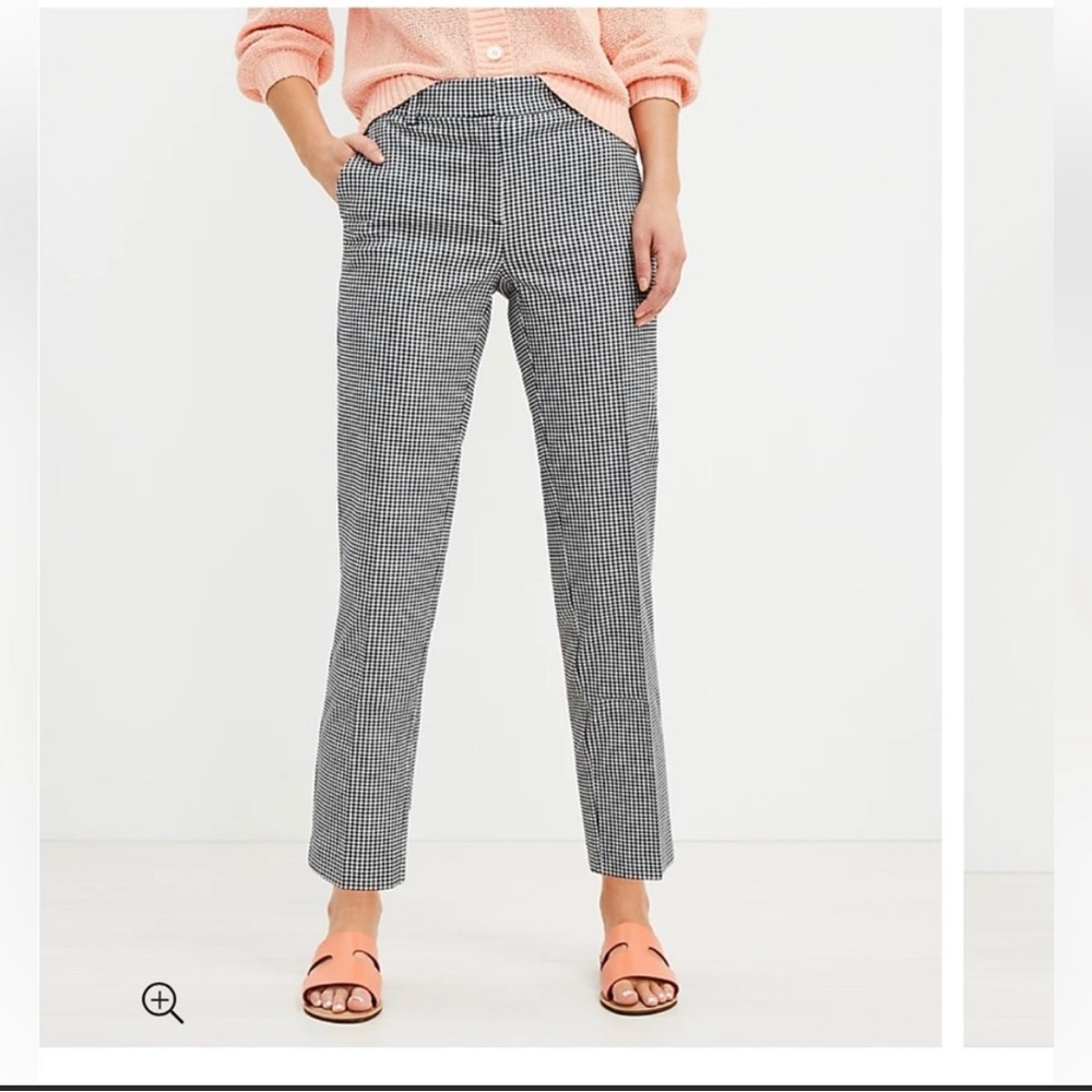 LOFT Riviera slim gingham pant